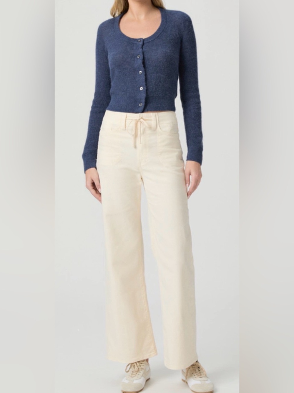 Paige Ari Wide Leg Pant | color: Quartz Sand | size: 25